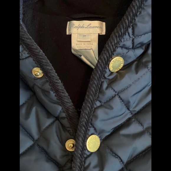 Ralph Lauren baby quilted snow suit w/ gold logo snaps. In excellent condition. - Picture 5 of 5